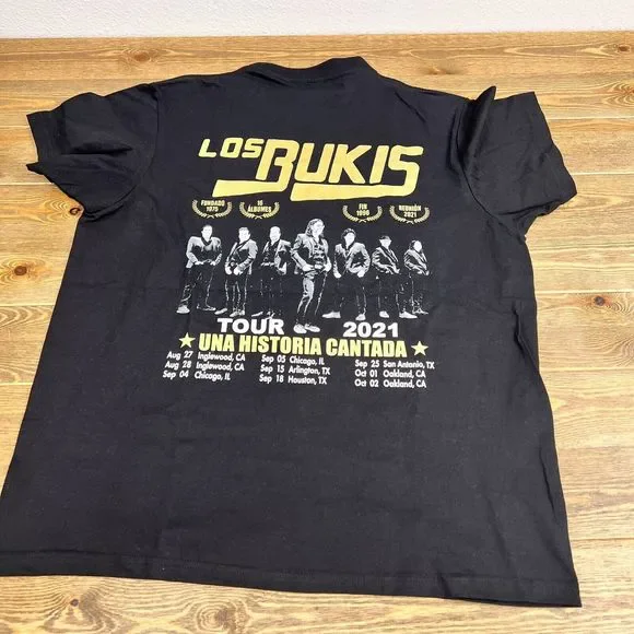 Canvas Los Bukis Una Historia Cantada Tour 2021 Black T Shirt Size M - Picture 4 of 5